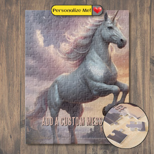 Puzzle Licorne Blanche Mystique Personnalisée