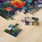 Puzzle Licorne dans un jardin fleuri (Côté)