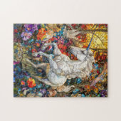 Puzzle Licorne dans un jardin fleuri (Horizontal)