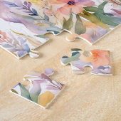 Puzzle Licorne et bébé tendre aquarelle boho dans les fle (Côté)