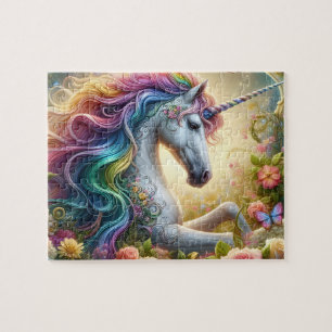 Puzzle Licorne Florale Majestueuse