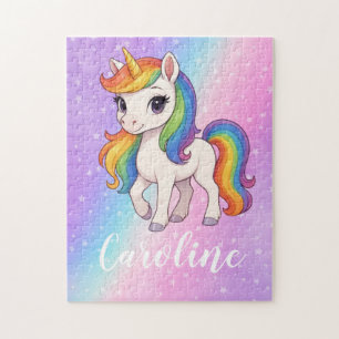 Puzzle Licorne magique colorée personnalisée