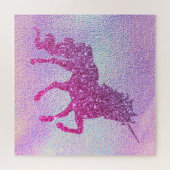 Puzzle Licorne pailletée abstraite tendance (Horizontal)