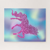 Puzzle Licorne Pailletée Abstraite Tendance (Horizontal)