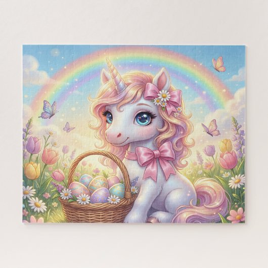 Puzzle Licorne Pâques Arc-en-ciel (Horizontal)