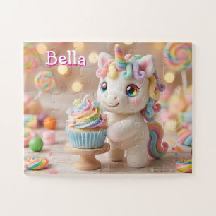 Puzzle Licorne pastel avec Cupcake arc-en-ciel