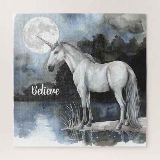 Puzzle Licorne Pleine Lune Croire (Vertical)