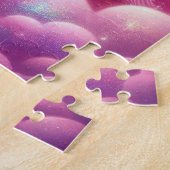 Puzzle licorne rose et bleue mignonne (Côté)