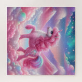 Puzzle licorne rose et bleue mignonne (Horizontal)