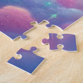 Puzzle licorne rose et bleue mignonne (Côté)