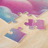 Puzzle licorne rose et bleue mignonne (Côté)