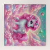 Puzzle licorne rose et bleue mignonne (Horizontal)