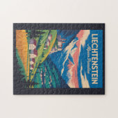 Puzzle Liechtenstein Landscape Illustration Travel Art (Horizontal)