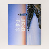 Puzzle Lighthouse Pastel Sunset Rocky Beach (Vertical)