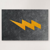 Puzzle Lightning Bolt in Concrete (Horizontal)