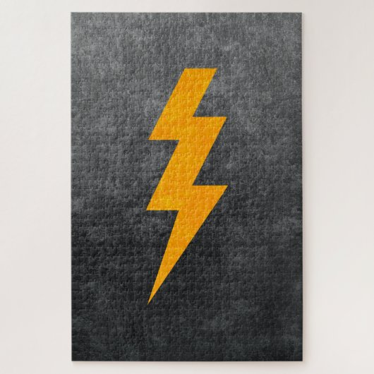 Puzzle Lightning Bolt in Concrete (Vertical)