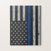 Puzzle Ligne Bleue Mince - Officier de Police - Drapeau A (Vertical)