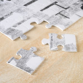 Puzzle Ligne de Chevaux Amish Noir et blanc (Côté)