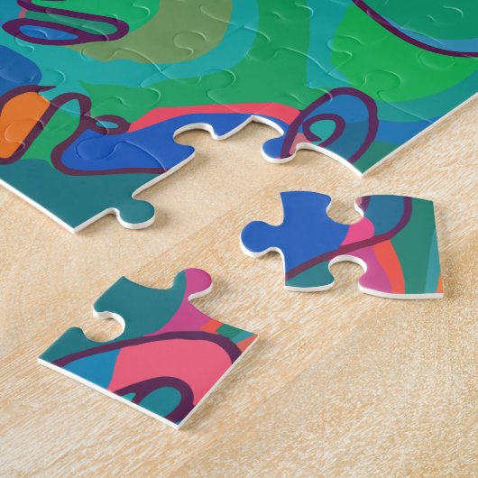 Puzzle Ligne Doodle vintage Abstraite face (Côté)