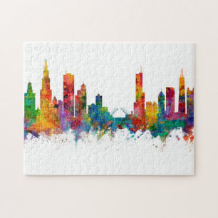 Puzzle Ligne Skyline Chicago Illinois