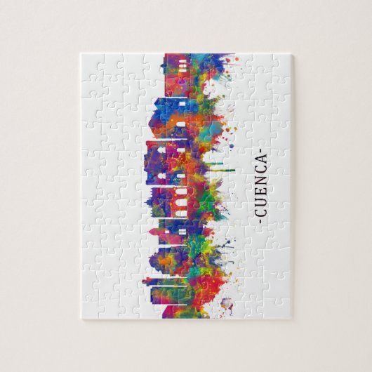 Puzzle Ligne Skyline Cuenca Espagne (Vertical)