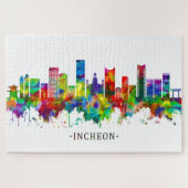 Puzzle Ligne Skyline d'Incheon Corée du Sud (Horizontal)