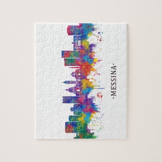 Puzzle Ligne Skyline Messina Italie (Vertical)