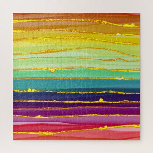 Puzzle Lignes arc-en-ciel : composition de luxe abstraite (Vertical)