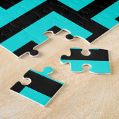 Puzzle Lignes de labyrinthe noir turquoise (Côté)