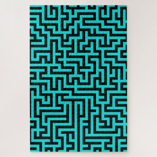 Puzzle Lignes de labyrinthe noir turquoise (Vertical)