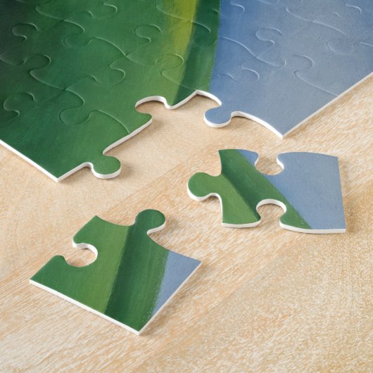 Puzzle Lignes grises avec noir, bleu et jaune | O'Keeffe  (Côté)