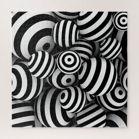 Puzzle Lignes noires de boules blanches 3D (Vertical)