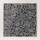 Puzzle Lignes ondulées de doodle rétro : Monochrome (Horizontal)