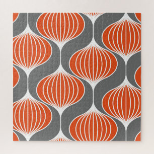 Puzzle Lignes ondulées : motif vintage géométrique.