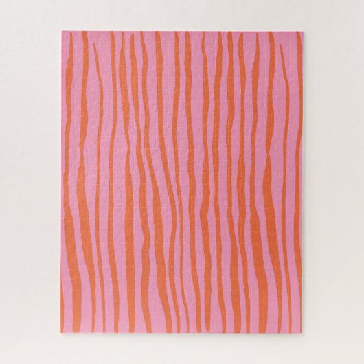 Puzzle Lignes ondulées verticales rétro - pastel orange e (Vertical)