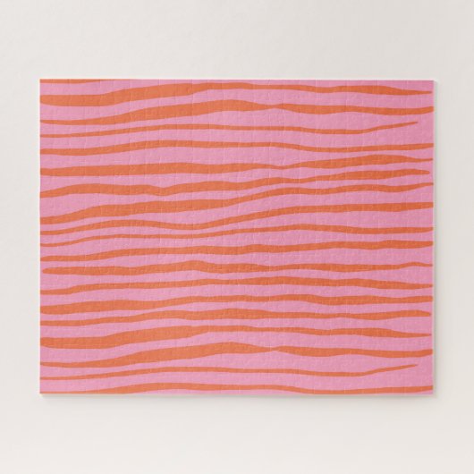 Puzzle Lignes ondulées verticales rétro - pastel orange e (Horizontal)