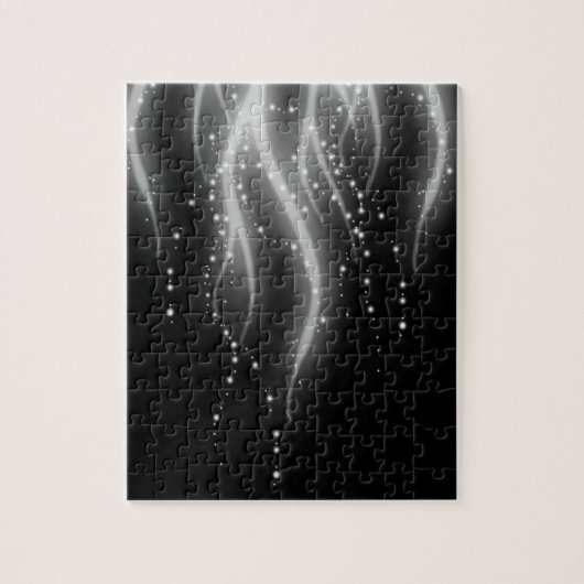 Puzzle Lignes scintillantes onduleuses blanches noires (Vertical)