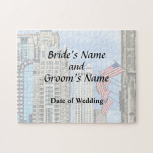 Puzzle L'IL - Drapeaux le long d'avenue Chicago du