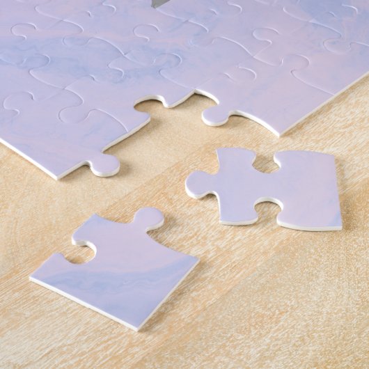 Puzzle Lilac Lavender Marbre Élégant Nom du monogramme (Côté)