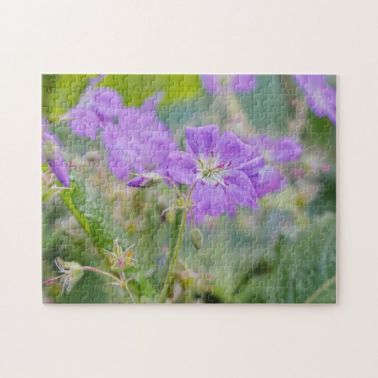 Puzzle Lilac Purple Geranium Fleur sauvage Photo botaniqu (Horizontal)