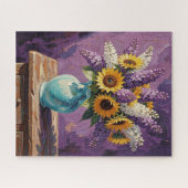 Puzzle Lilas et Tournesols | Conception Botanique (Horizontal)