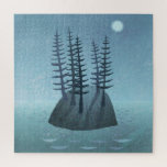 Puzzle L'île dans l'art océanique<br><div class="desc">Une île isolée au milieu de l'océan avec des pins. La lune brille sur cette scène paisible, et l'aventurier est à l'honneur ! Peinture marine originale de Nic Squirrell.</div>