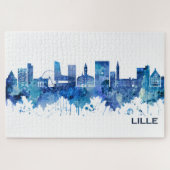 Puzzle Lille France Skyline Blue (Horizontal)
