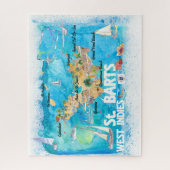 Puzzle L'Illustrated Caribbean Travel Map de St Bart (Vertical)
