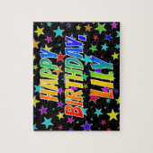 Puzzle "LILY" Prénom, Amusant "HEUREUX ANNIVERSAIRE" (Vertical)