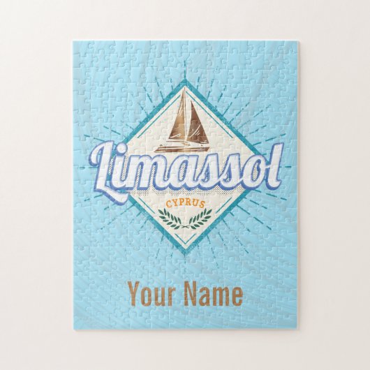 Puzzle Limassol City Chypre Voilier Rétro Vintage (Vertical)