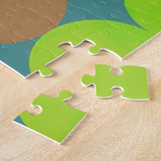 Puzzle Lime Vert Turquoise Turquoise & Rust Cercles Monog (Côté)