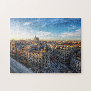 Puzzle L'Immeuble Metropolis À Madrid, Le Panorama Aéri