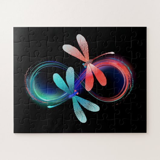Puzzle L'infini avec des libellules lumineuses (Horizontal)