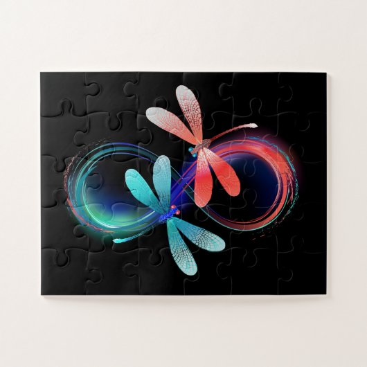 Puzzle L'infini avec des libellules lumineuses (Horizontal)